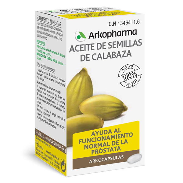 arkocapsulas aceite de semillas de calabaza 50 Farmacia Fronteira