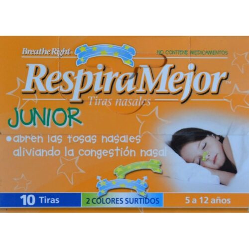 BREATHE RIGHT JUNIOR CLÁSICAS TIRAS NASALES RHINOMER 10 uds. - Farmacia  Fronteira